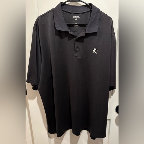 Men’s Antigua Black Polo Small Logo Left Chest Size 2XL - Picture 1 of 8